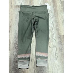 Athleta Elation 7/8 Tight Large Olive Green Scenic Hem Powervita Yoga Leggings